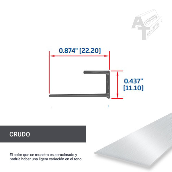 PERFIL JOTA PARA VIDRIO