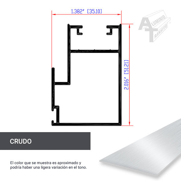 TRASLAPE PUERTA 3" LIGERO 6.10