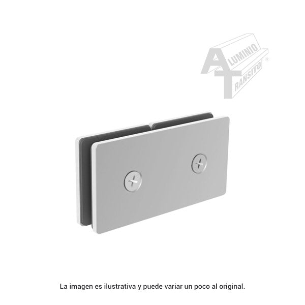 CONECTOR RECTO VIDRIO-VIDRIO 180º CROMO