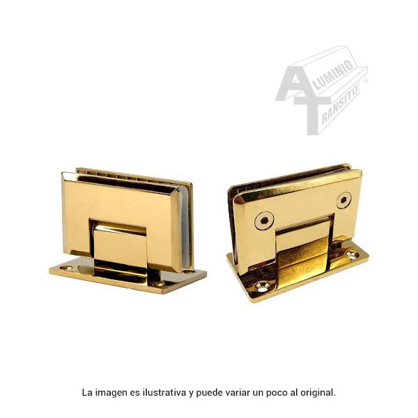BISAGRA MURO A CRISTAL CENTRADA GOLD