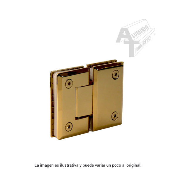 BISAGRA CRISTAL-CRISTAL 180° GOLD