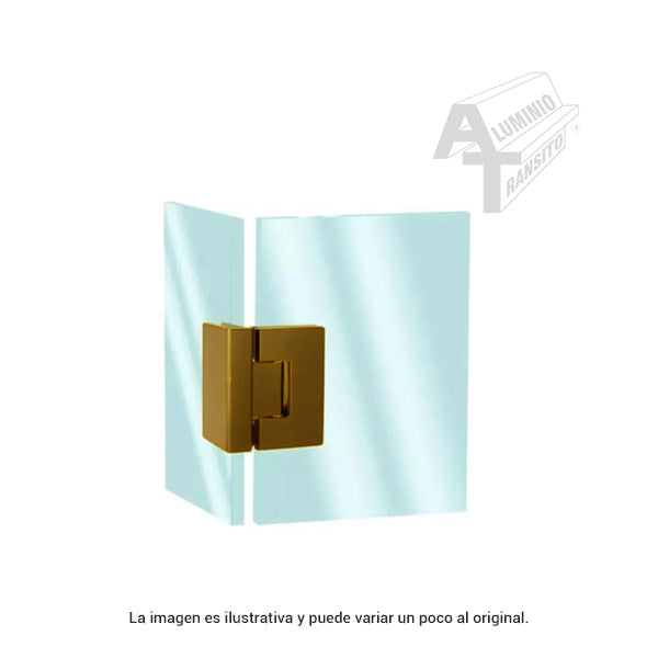 BISAGRA CRISTAL-CRISTAL 90° GOLD